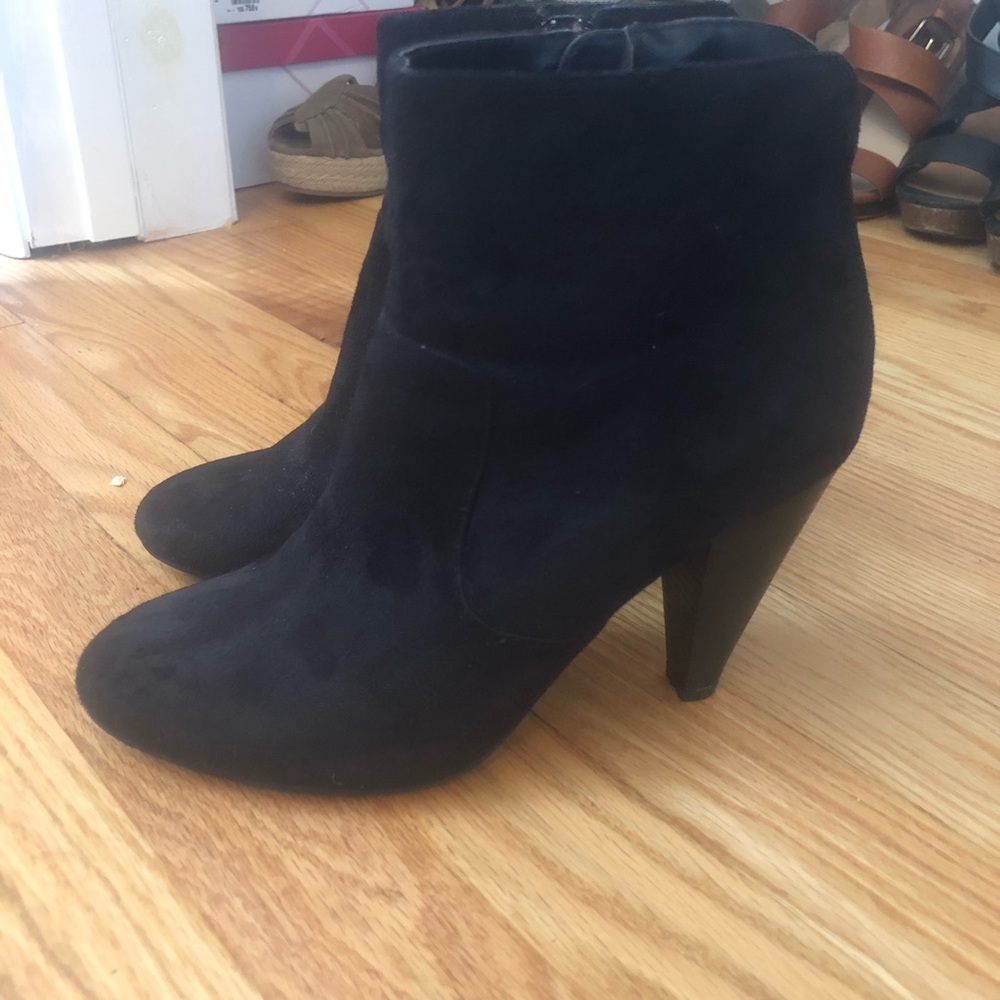 Black Faux Suede Booties